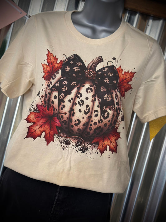 Fall Leaves Pumpkin Tee