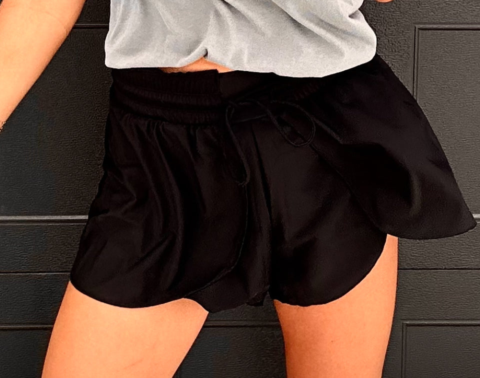 Black Lined Shorts