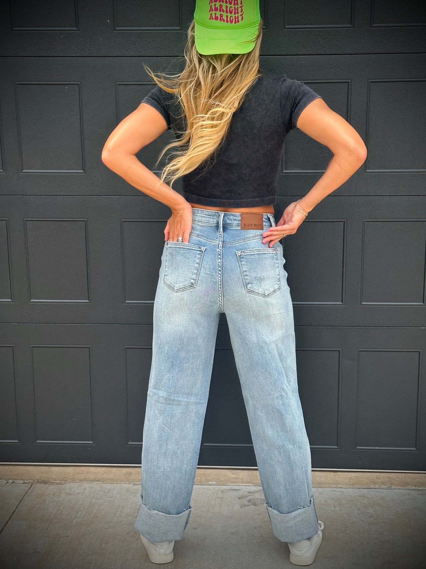 Judy Blue 90s Straight High Waisted Denim Jeans With Distressing