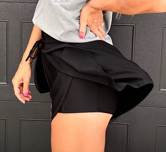 Black Lined Shorts