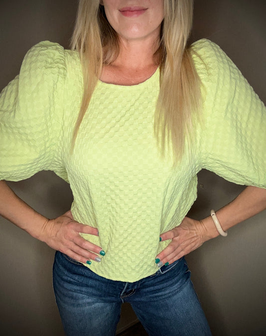 Lime Checked Blouse